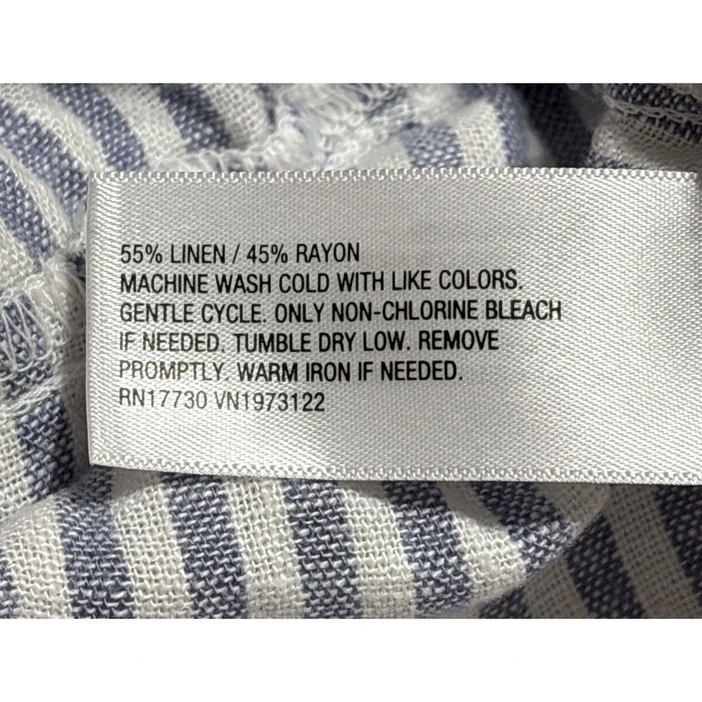 Universal Thread Linen Dress Women's Size Large Blue Hickory Stripe Faux Jumper